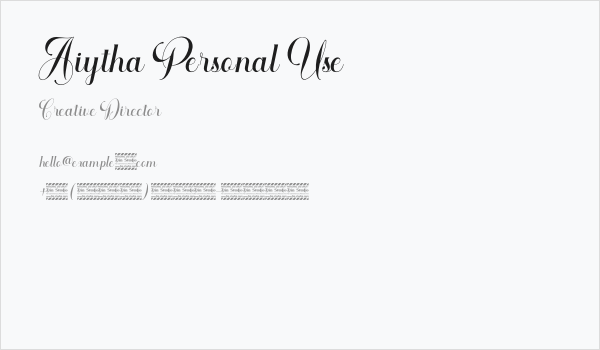 Aiytha Personal Use Business Card