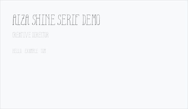 Aiza Shine Serif Demo Business Card