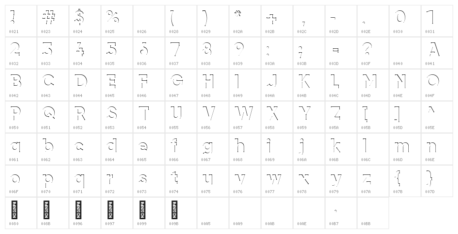 airment RegularStar Character Map