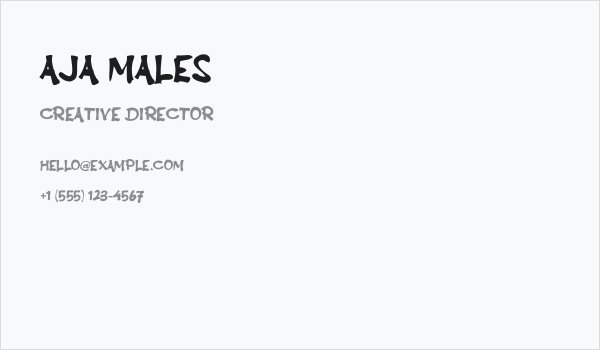 Aja Males Business Card