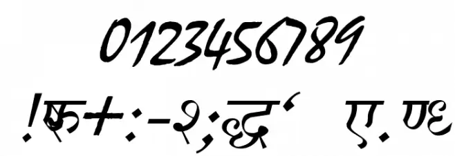 Ajay Normal Italic Font OTHER CHARS