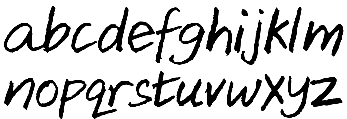 Aji Hand Font LOWERCASE