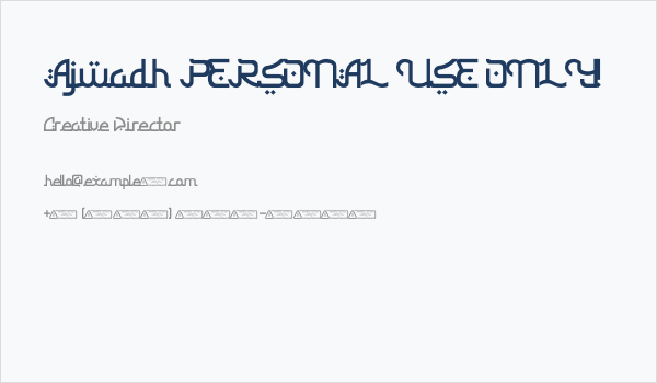 Ajwadh PERSONAL USE ONLY! Business Card