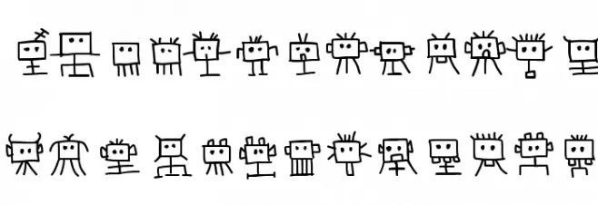 Aka-Acid-Bots Caratteri MAIUSCOLE