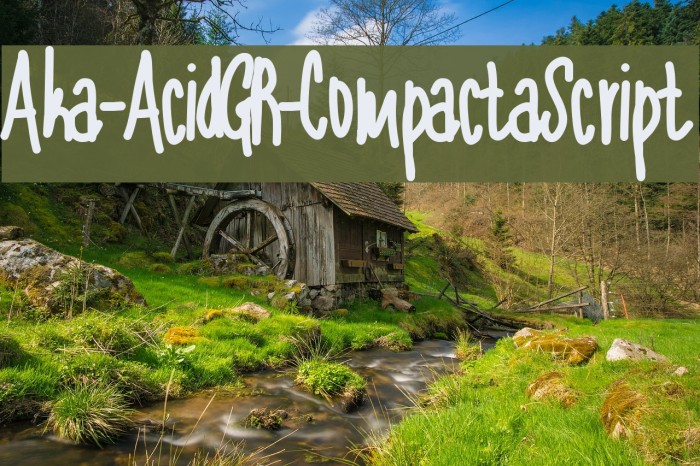 Aka-AcidGR-CompactaScript Font examples
