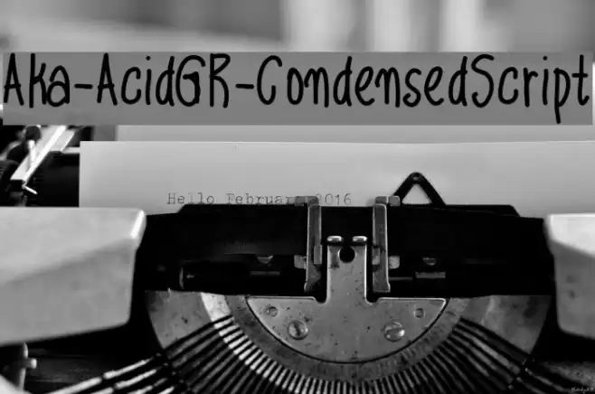 Aka-AcidGR-CondensedScript Font examples