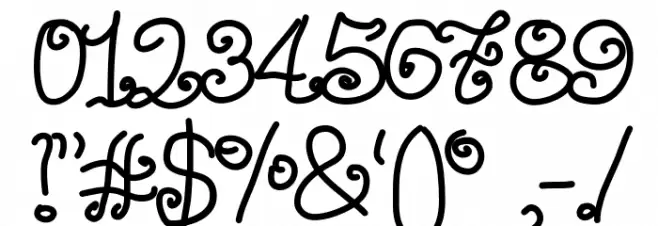 Aka-AcidGR-Curly Font OTHER CHARS