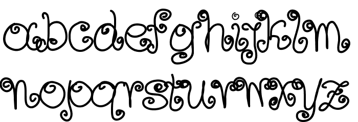 Aka-AcidGR-CurlyEarly Font LOWERCASE