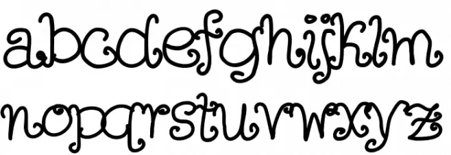 Aka-AcidGR-Curly Font LOWERCASE