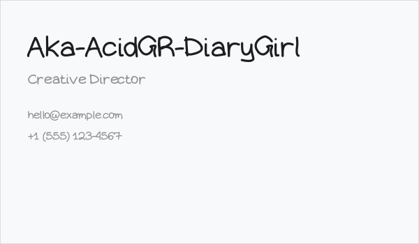 Aka-AcidGR-DiaryGirl Business Card