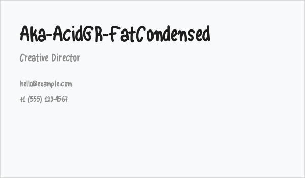 Aka-AcidGR-FatCondensed Business Card