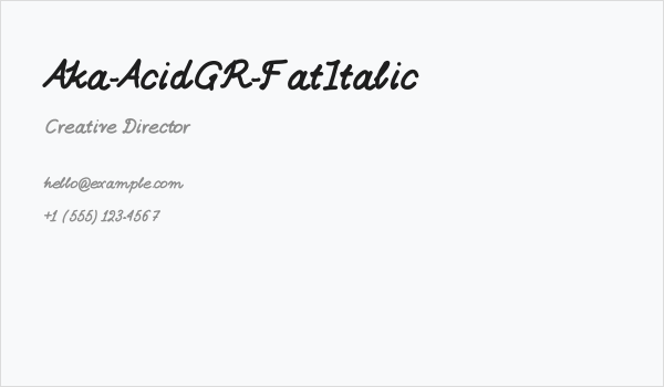 Aka-AcidGR-FatItalic Business Card