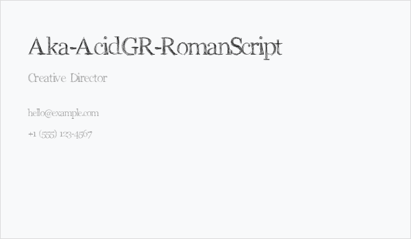 Aka-AcidGR-RomanScript Business Card