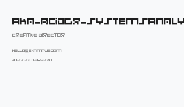 Aka-AcidGR-SystemsAnalysis Business Card