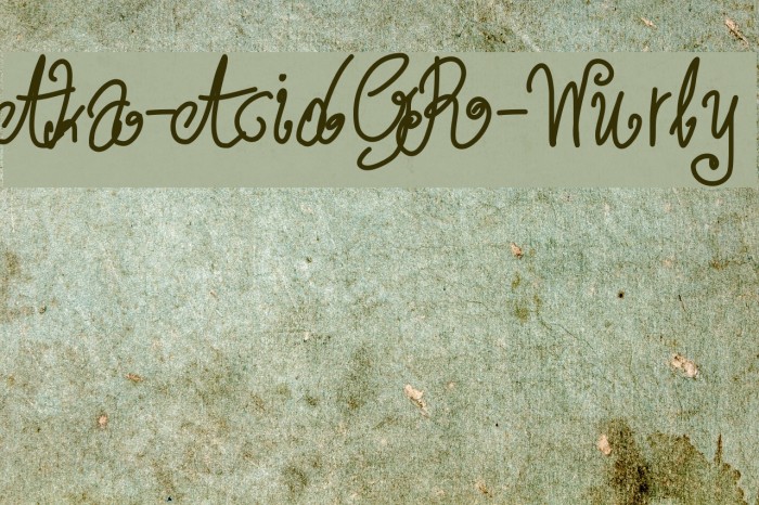 Aka-AcidGR-Wurly Font examples