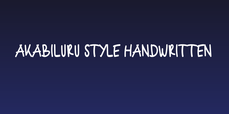 Akabiluru Style Handwritten Social Header