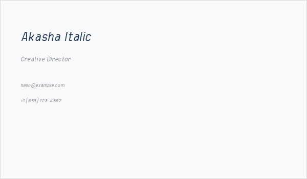 Akasha Italic Business Card