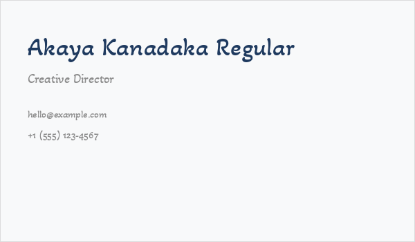Akaya Kanadaka Regular Business Card