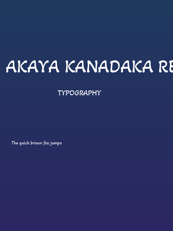 Akaya Kanadaka Regular Poster