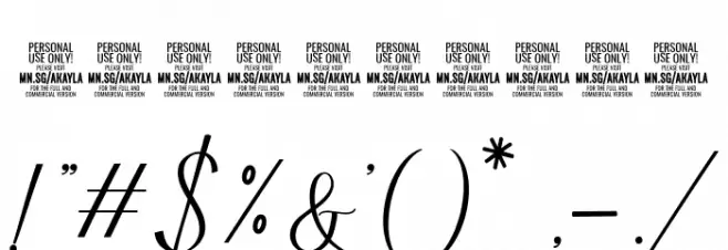 AkaylaScriptDecoPERSONALUSE Font OTHER CHARS
