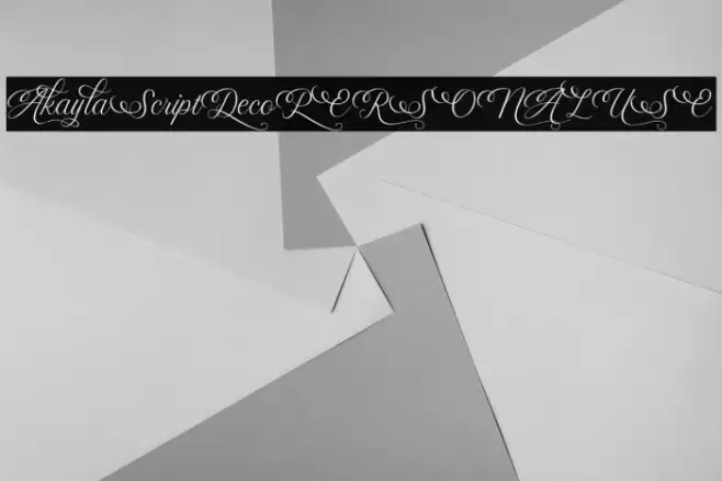 AkaylaScriptDecoPERSONALUSE Font examples
