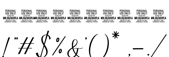 AkaylaScriptPERSONALUSE Font OTHER CHARS