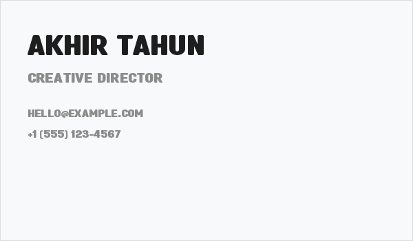 Akhir Tahun Business Card