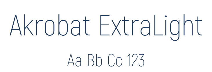 Akrobat ExtraLight Font Preview
