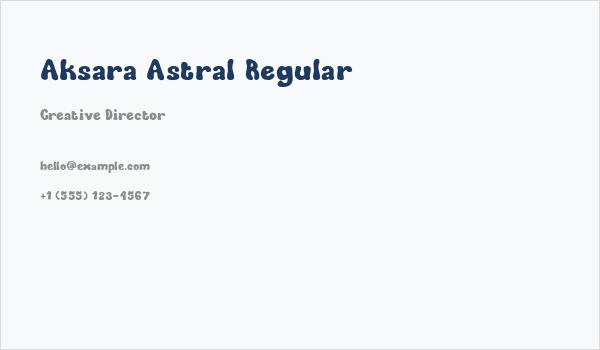 Aksara Astral Regular Business Card