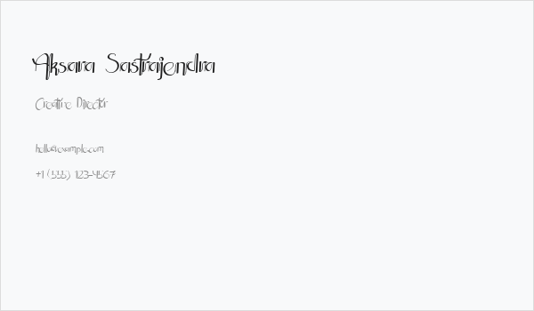 Aksara Sastrajendra Business Card