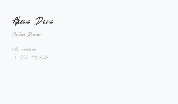 Aksoro Demo Business Card