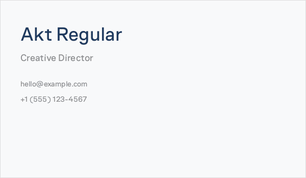 Akt Regular Business Card