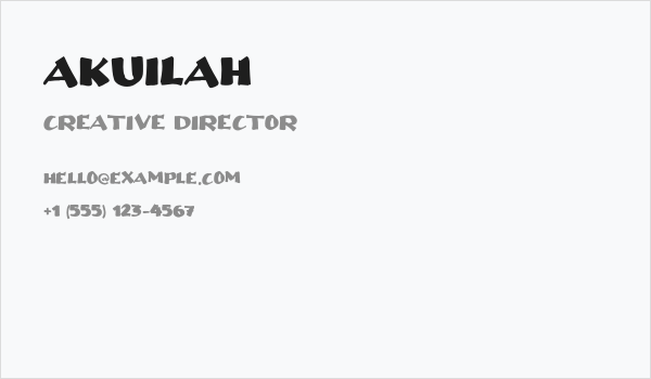 Akuilah Business Card