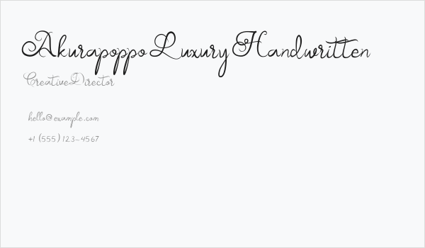 Akurapoppo Luxury Handwritten Business Card
