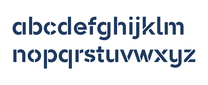 AkwaStencilDemo-Bold Lowercase