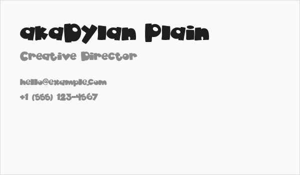 akaDylan Plain Business Card