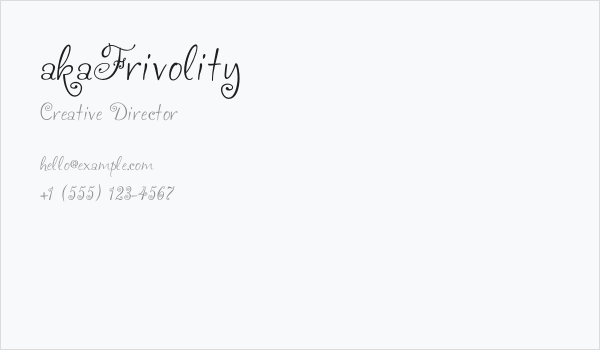 akaFrivolity Business Card