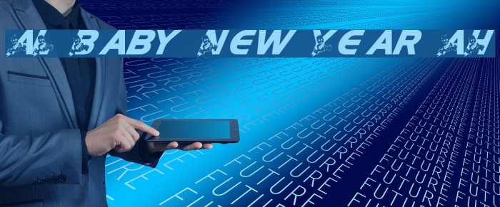 AL Baby New Year AH フォント examples