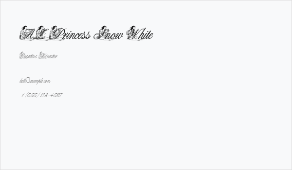 AL Princess Snow White Business Card