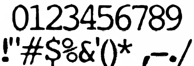 AL Worn Machine Font OTHER CHARS