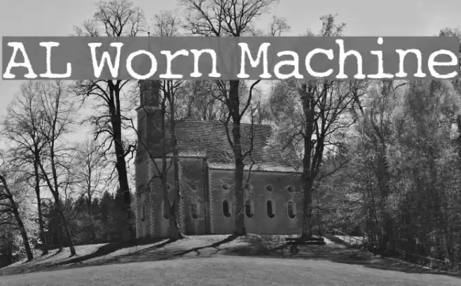 AL Worn Machine Font examples