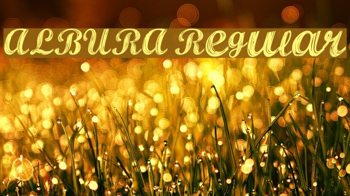 ALBURA Regular Font examples