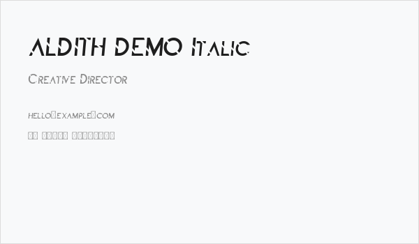 ALDITH DEMO Italic Business Card