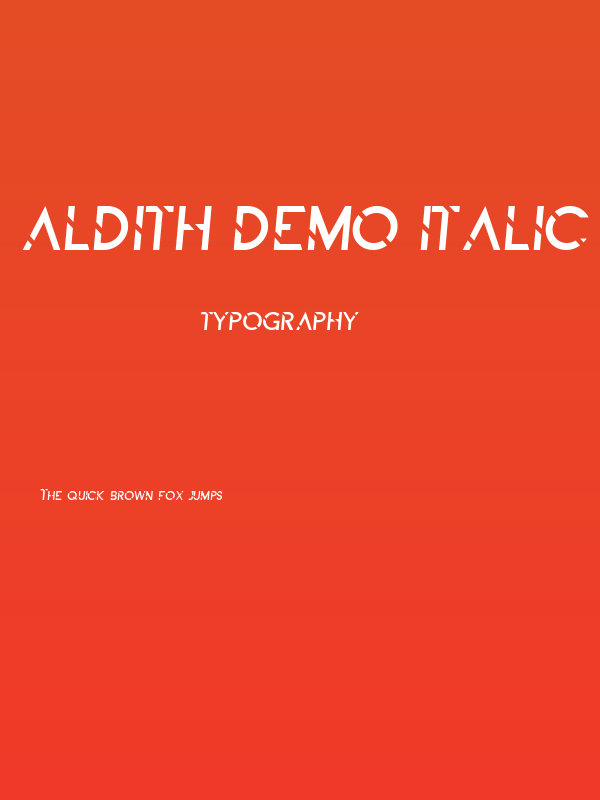 ALDITH DEMO Italic Poster