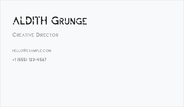 ALDITH Grunge Business Card