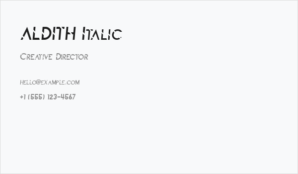 ALDITH Italic Business Card