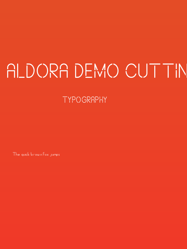 ALDORA DEMO Cutting Poster