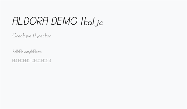 ALDORA DEMO Italic Business Card