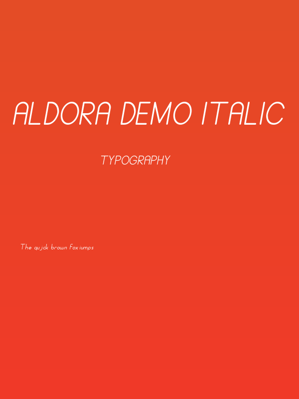 ALDORA DEMO Italic Poster