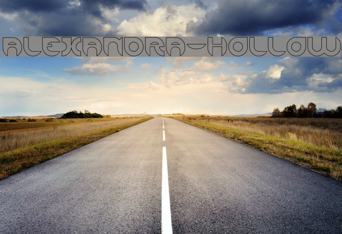 ALEXANDRA-HOLLOW Font examples